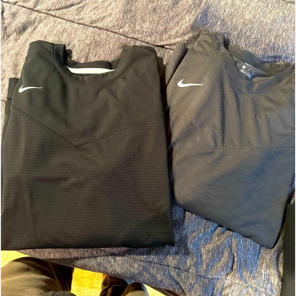 2 nike long sleeve dry fit performance shirts- bundle it up